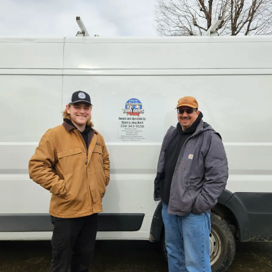 Shane and Joey Ward, the father-and-son team behind Two Guys Pump Service in Mebane, NC