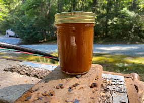 Jar of iron-heavy well water pulled during a water quality check